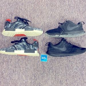 Adidas Gray Camo NMD & Nike Roshe Run Black - Size 9 ***BUNDLE DEAL***